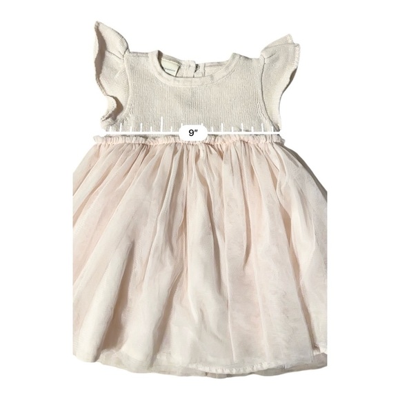 First Impressions Baby Girl Dress Shimmery Pink Knit Bodice Tulle Bottom 6-9M - Picture 2 of 6